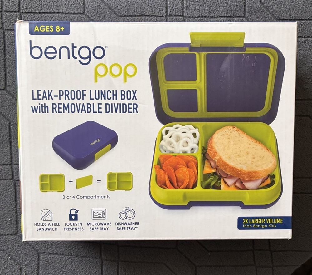 Bentgo Pop Leakproof Lunch Box BPA-Free Snap Lid Blue/Green 5C 3-4 Comp
